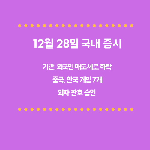 12월 28일 국내 증시