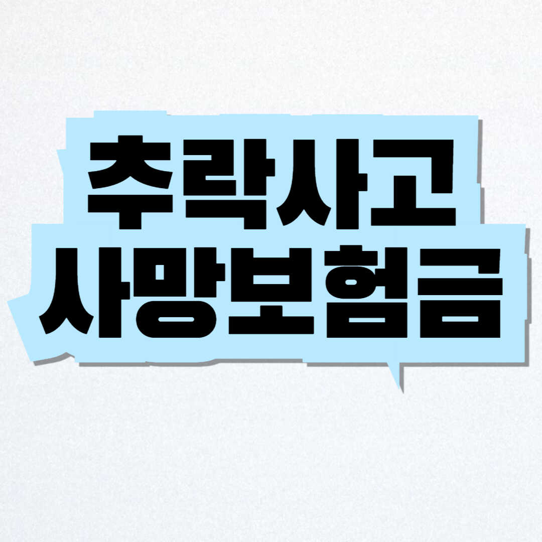 추락사고 사망보험금