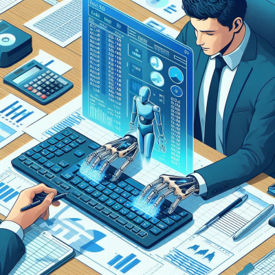 회의 중 데이터를 공유하고 분석하는 사람과 AI