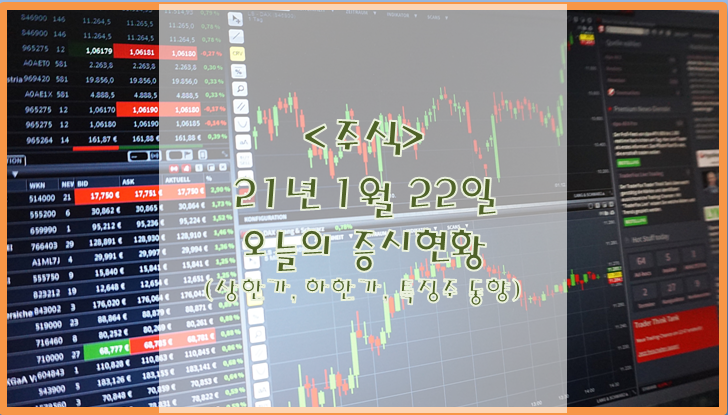  [주식](1월 22일) 오늘의 증시현황 (상한가 하한가 특징주)