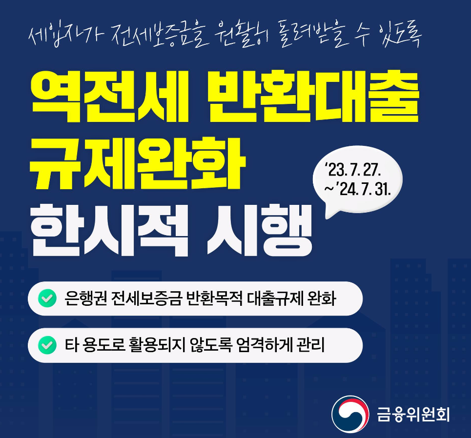 역전세 반환대출 규제완화