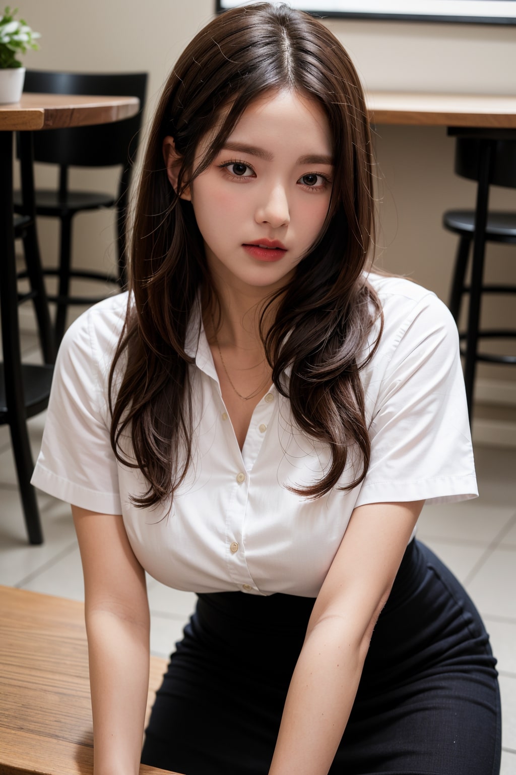  AI로 전형적인 오피스룩 입은 여자 그리기 만들기