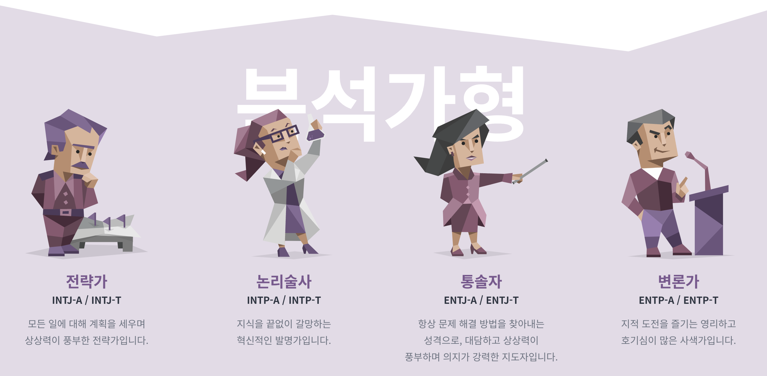 분석가형 INTJ&#44; INTP&#44; ENTJ&#44; ENTP