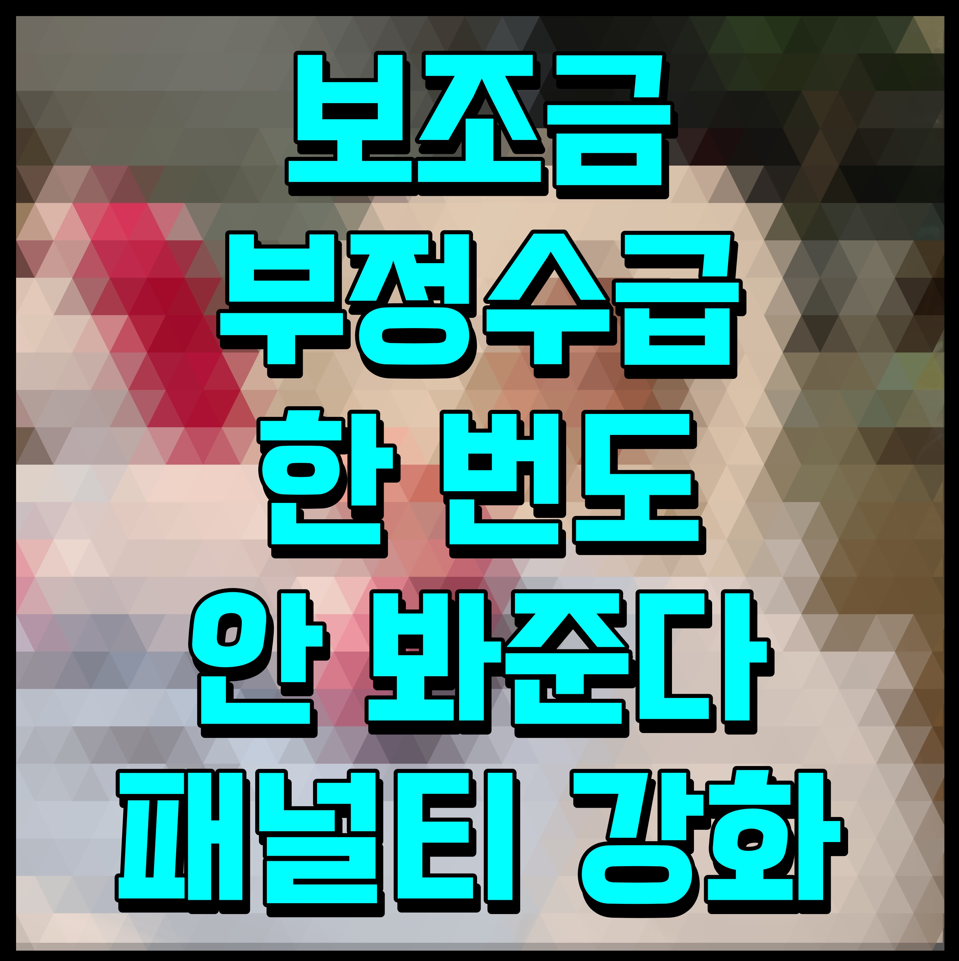 보조금 부정수급 한 번도 안 봐준다 패널티 강화