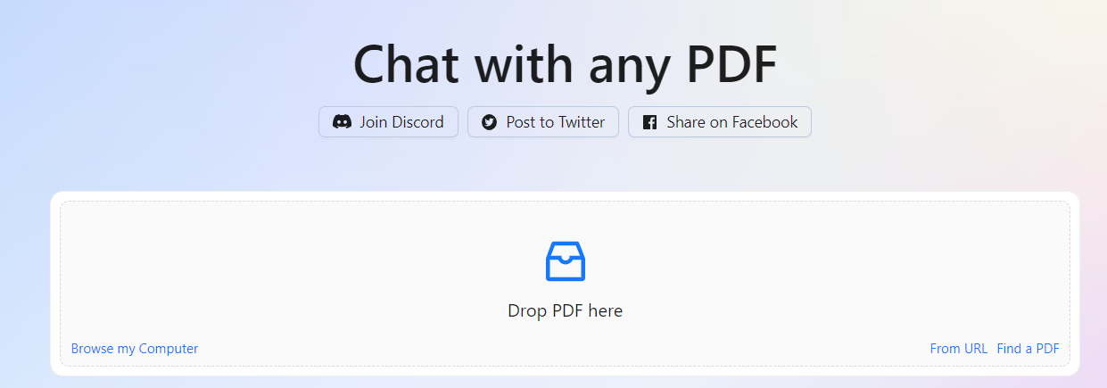 챗 GPT활용한 PDF분석 툴 : Chat PDF