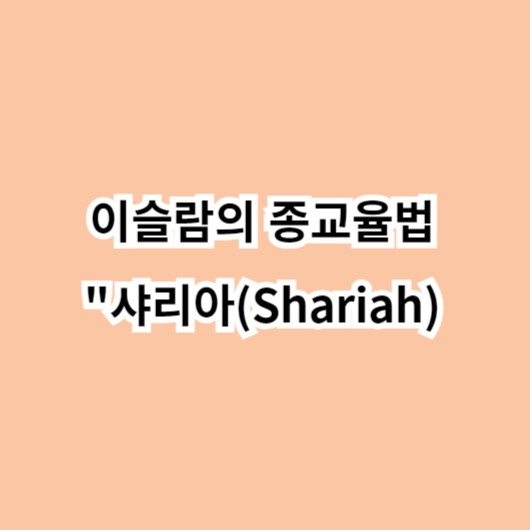 이슬람의 종교율법 &quot;샤리아&quot;