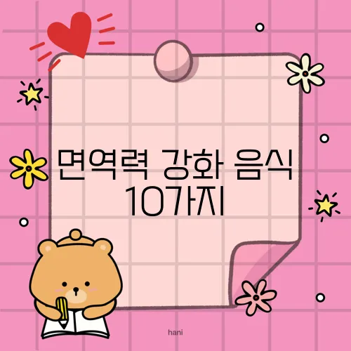 면역력 강화 음식 10가지, 꼭 포함해야 할 식단