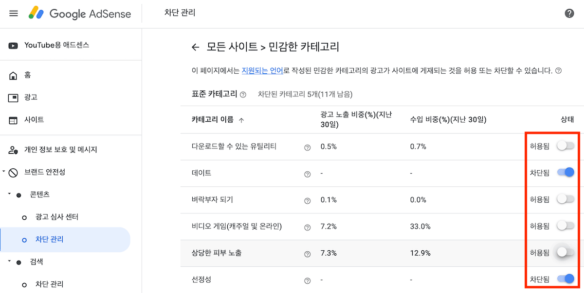 애드센스 성인광고 차단하는 방법 2가지