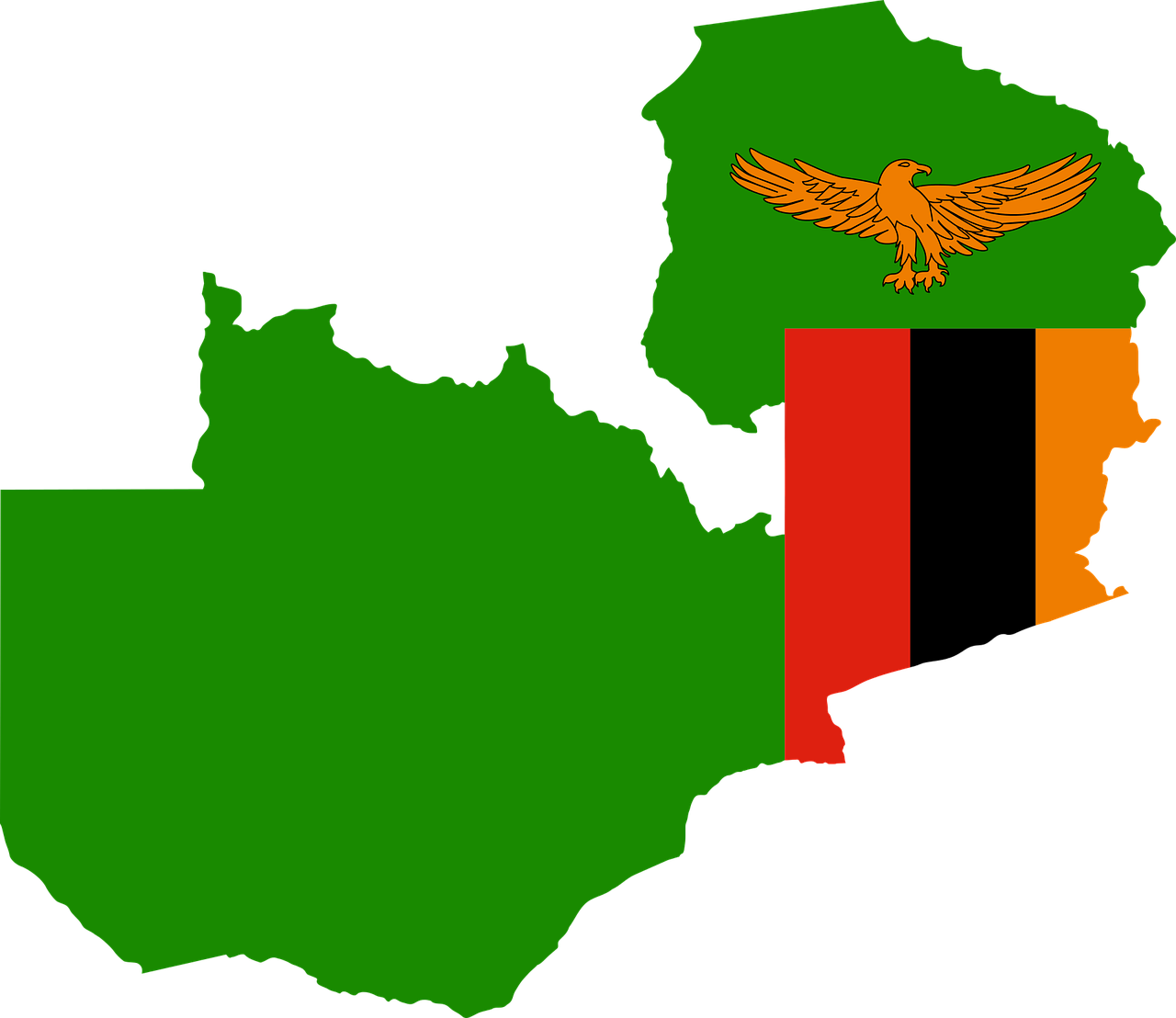 잠비아 국기와 영토
