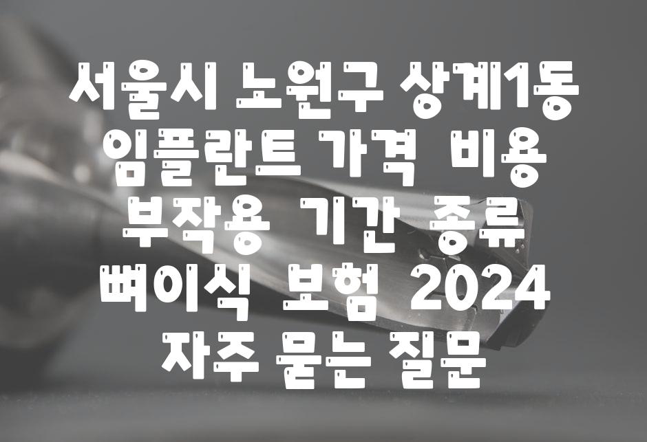 서울시 노원구 상계1동 임플란트 가격  비용  부작용  날짜  종류  뼈이식  보험  2024 자주 묻는 질문