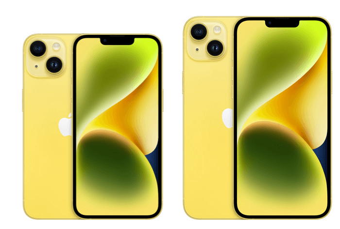 아이폰14 일반형과 플러스 모델 옐로우 색상