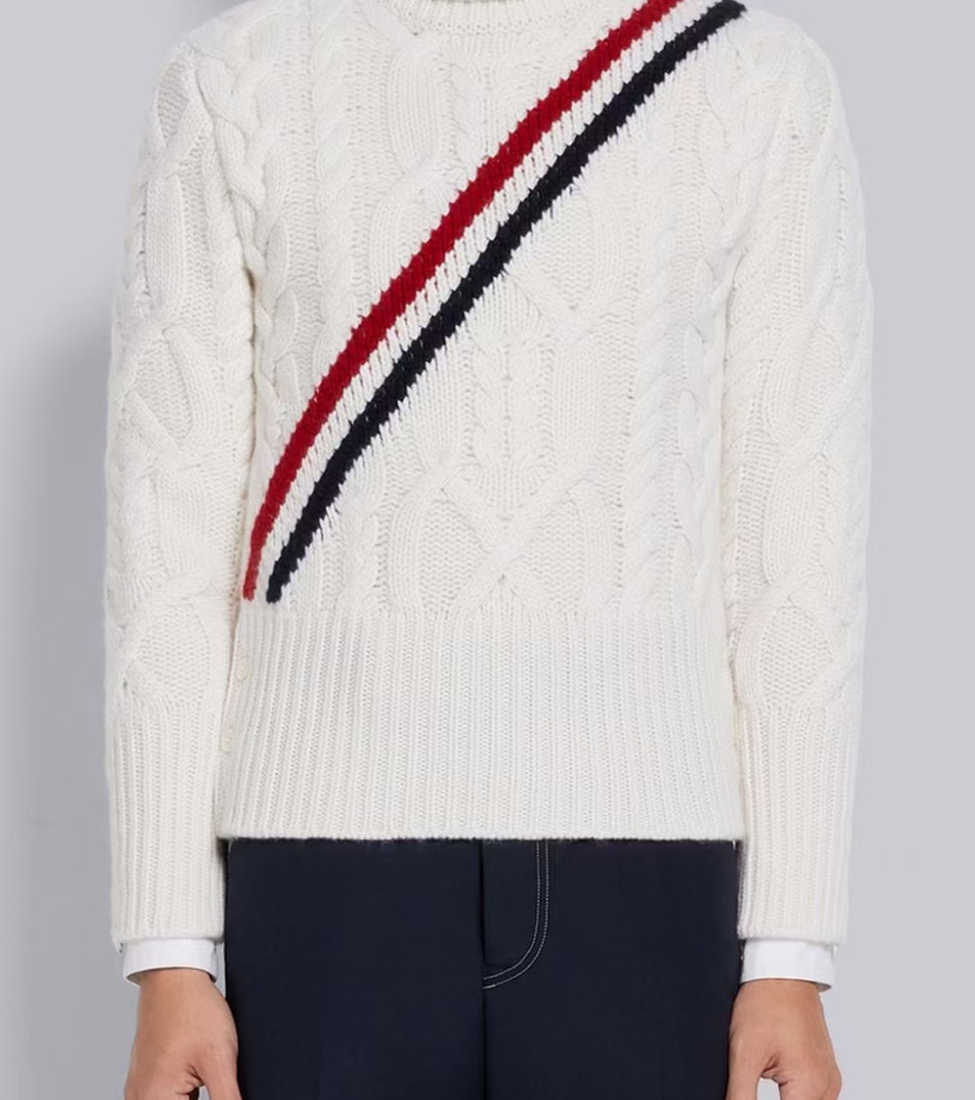  [THOM BROWNE] 톰브라운 다이애그널 스트라이프 니트 스웨터 (2 COLOR)