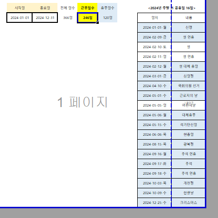 인쇄 영역 표시 부분