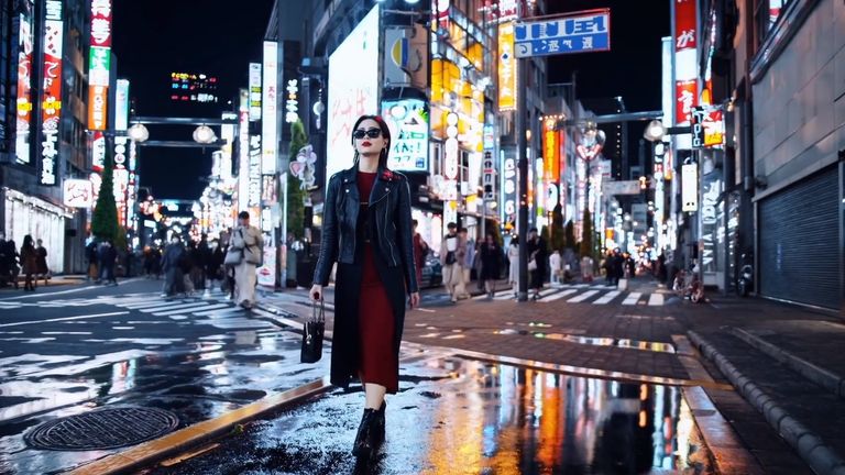 A stylish woman in Tokyo street