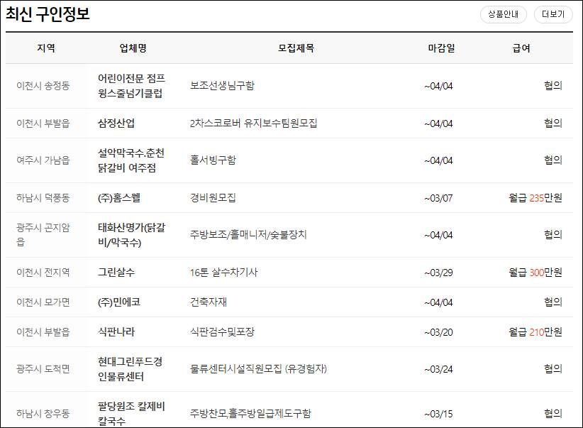 경기 광주시청 홈페이지 일자리 구인구직 채용공고 취업정보 고용센터 일자리센터 공공근로 일자리사업 알바 인력사무소 노인복지관 교차로 벼룩시장