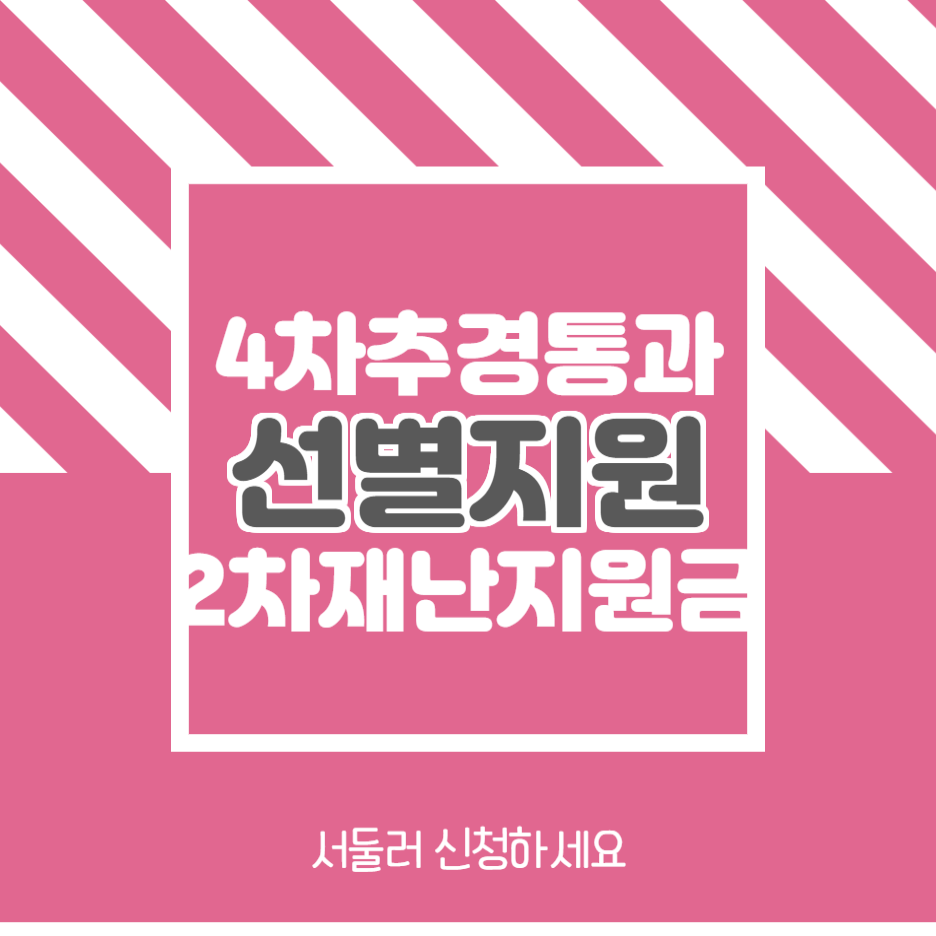  4차 추경 예산 국회 통과 2차 재난지원금 서둘러 신청하세요.