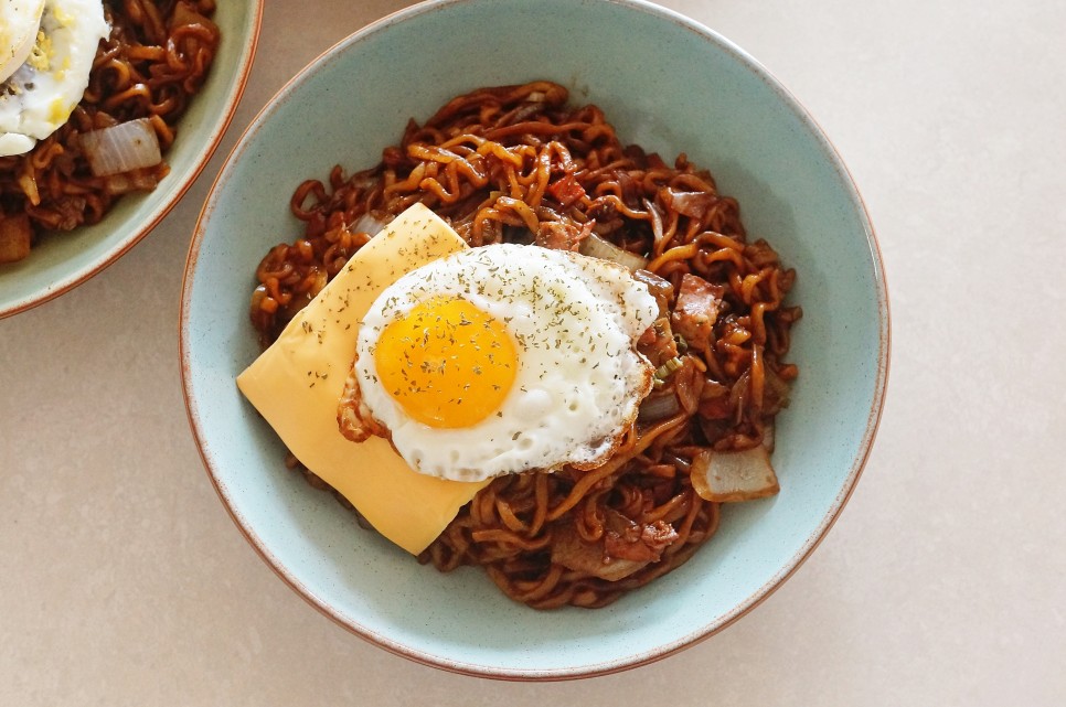 짜파게티 맛있게 만드는 법, 짜개치 조합과 상추쌈을 먹는 주말 요리 13