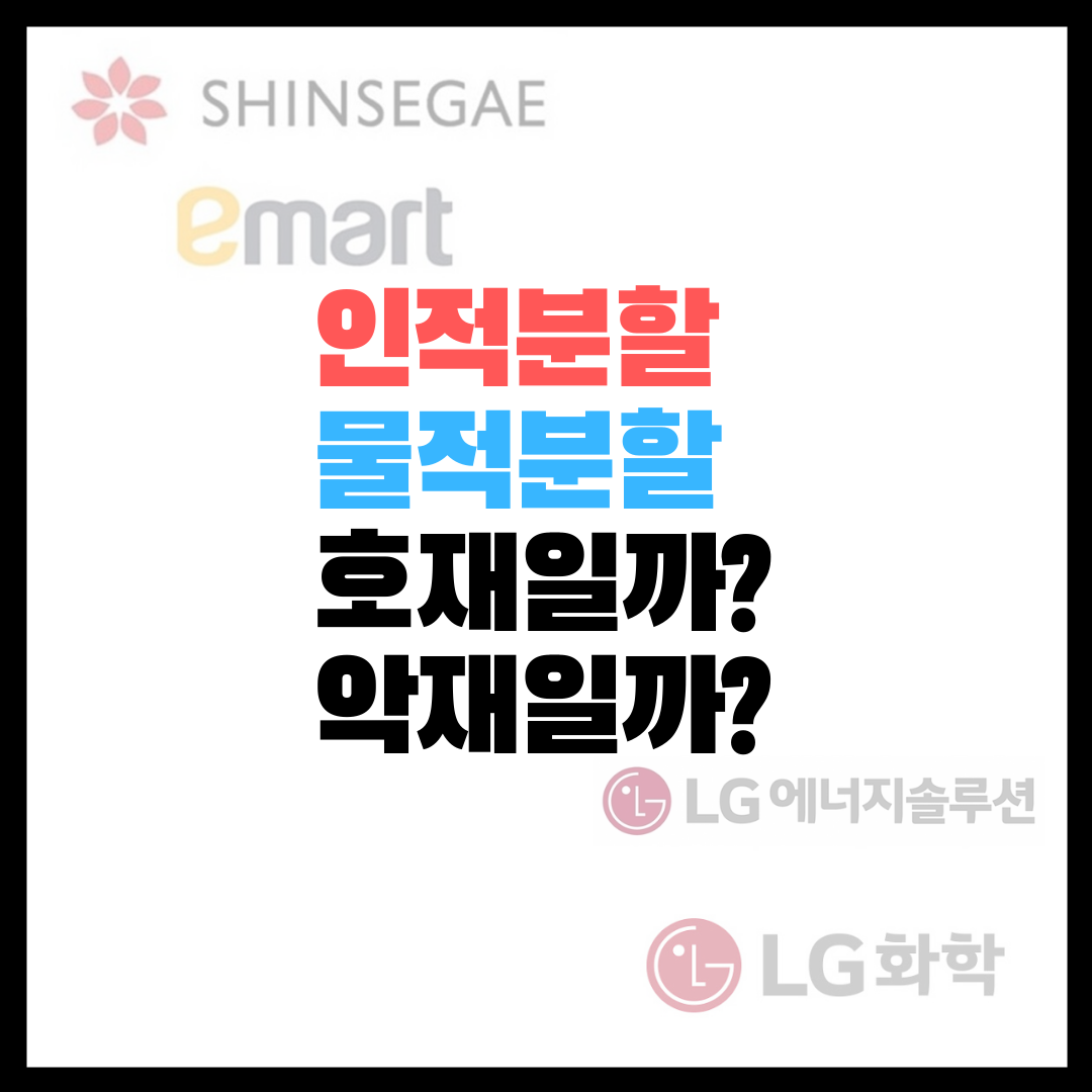  인적분할 물적분할 차이점과 장단점 / 기업분할 호재일까 악재일까?