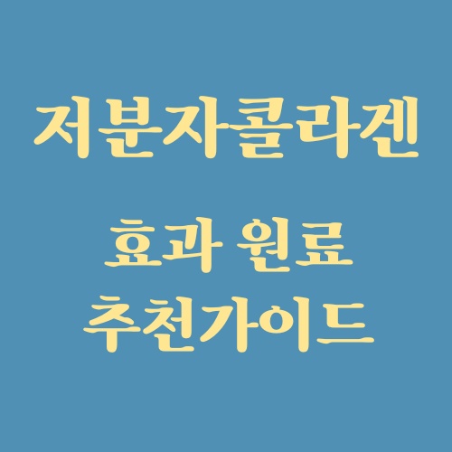  저분자 콜라겐 펩타이드 효과 원료 추천 구매 가이드