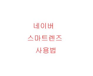  네이버 스마트렌즈 사용법