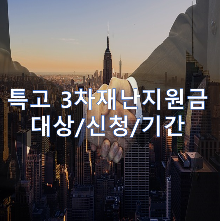  특고 3차 재난지원금 (대상,신청,기간+신청서)