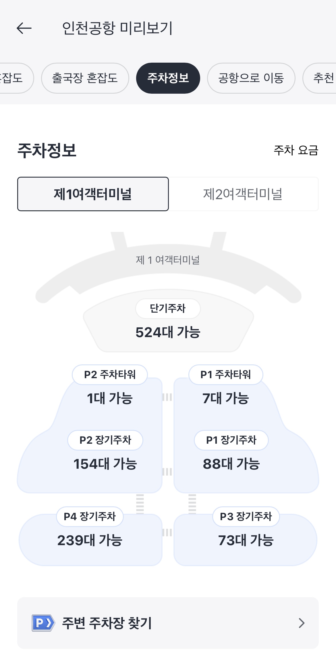 카카오T 인천공항 혼잡도