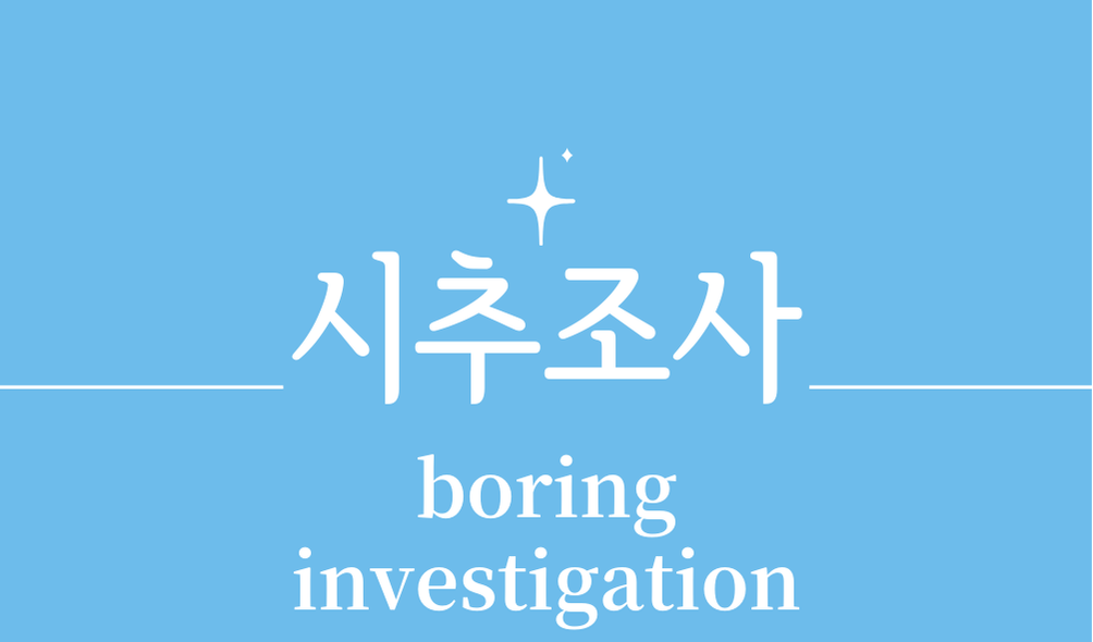 '시추조사(boring investigation)'