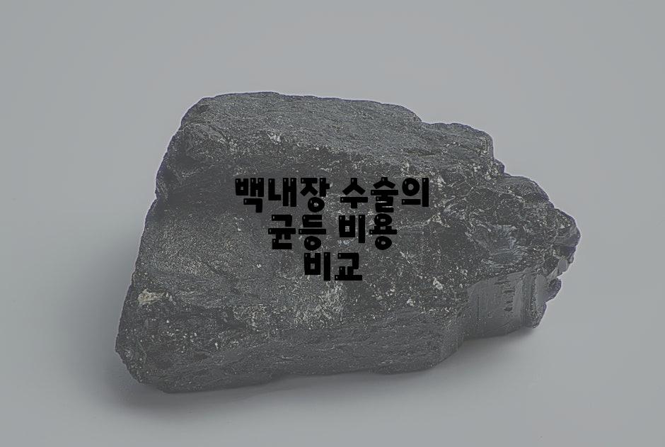 백내장 수술의 균등 비용 비교