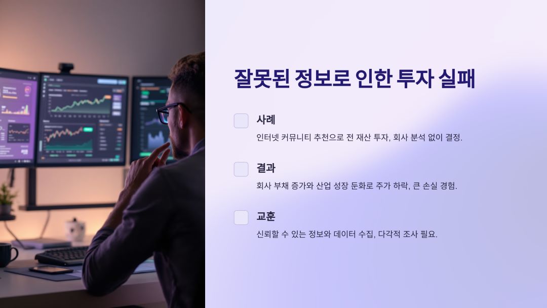 잘못된 정보로 인한 투자 실패
