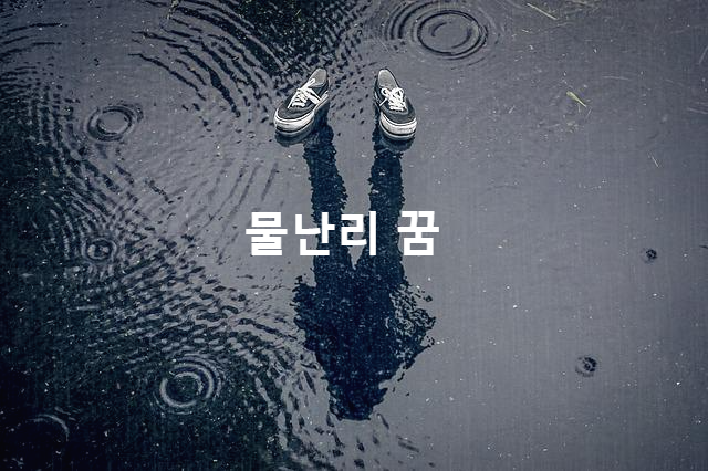  꿈 해몽! 누수꿈 , 침수꿈 등 물문제  꿈풀이