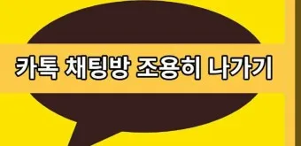 카톡 조용히 나가기 방법 기능 카톡방 채팅방 조용히 나가기_14