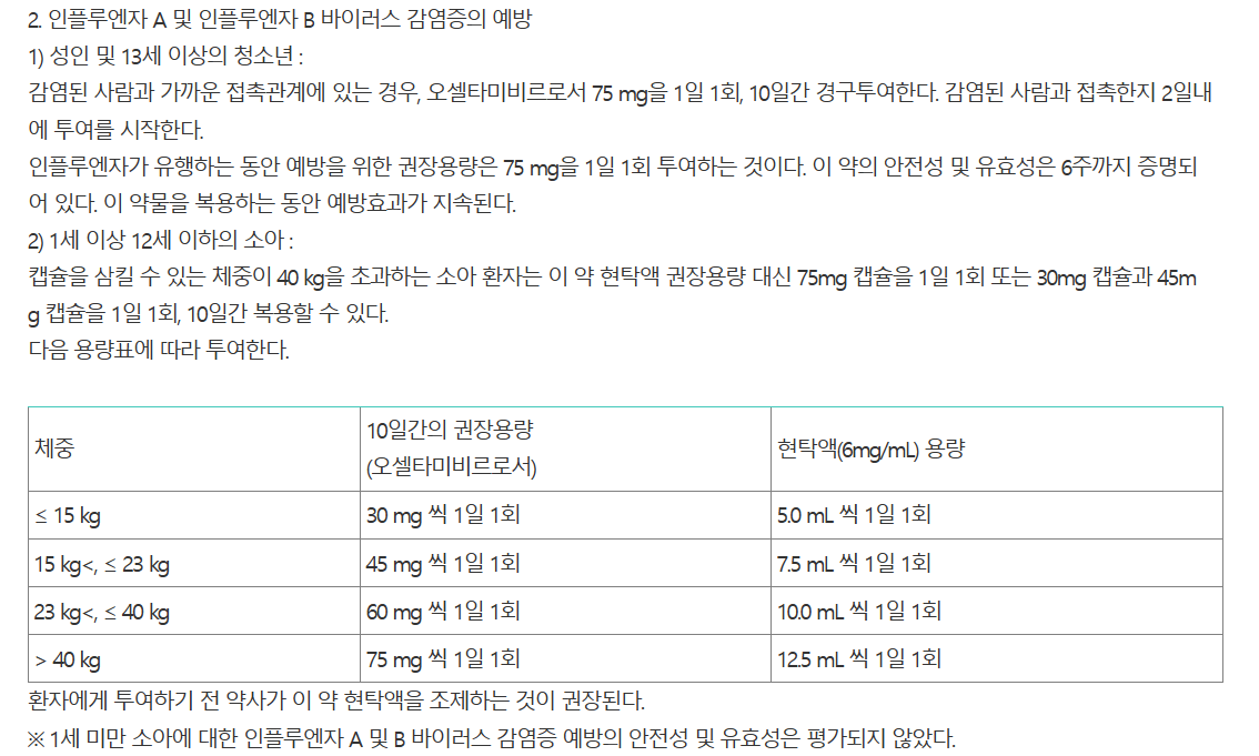 타미플루 용법