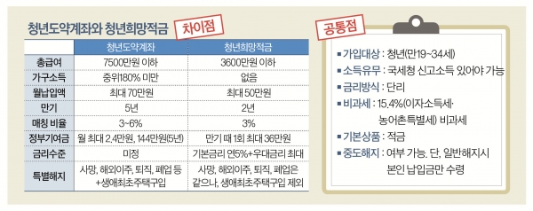 청년도약계좌 청년희망적금 차이점