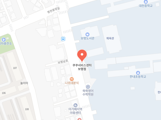 쿠쿠 보령점 위치 이미지
