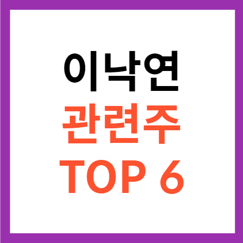 이낙연 관련주 대장주 TOP 6