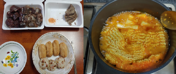  11/22(화) 간헐적 단식 다이어트 식단 (떡볶이, 순대, 유부초밥)