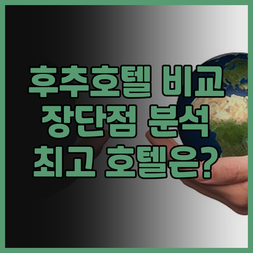 후추 시 호텔 예약 전 필독 후추 어