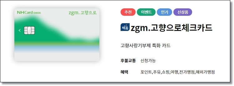 농협체크카드 교통카드