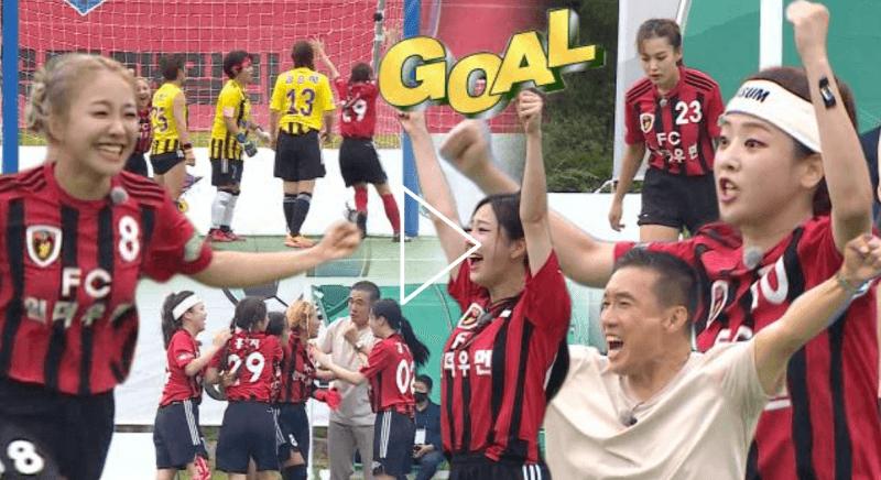 골때녀 챌린지리그 62회 개막전 FC 개벤져스 VS FC 원더우먼 경기 첫 동점골