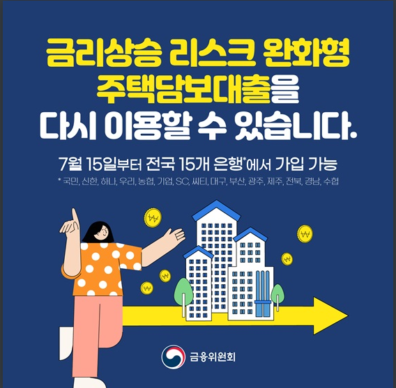  금리상승 리스크 완화형 주택담보대출 상품 재출시!(금융위원회)