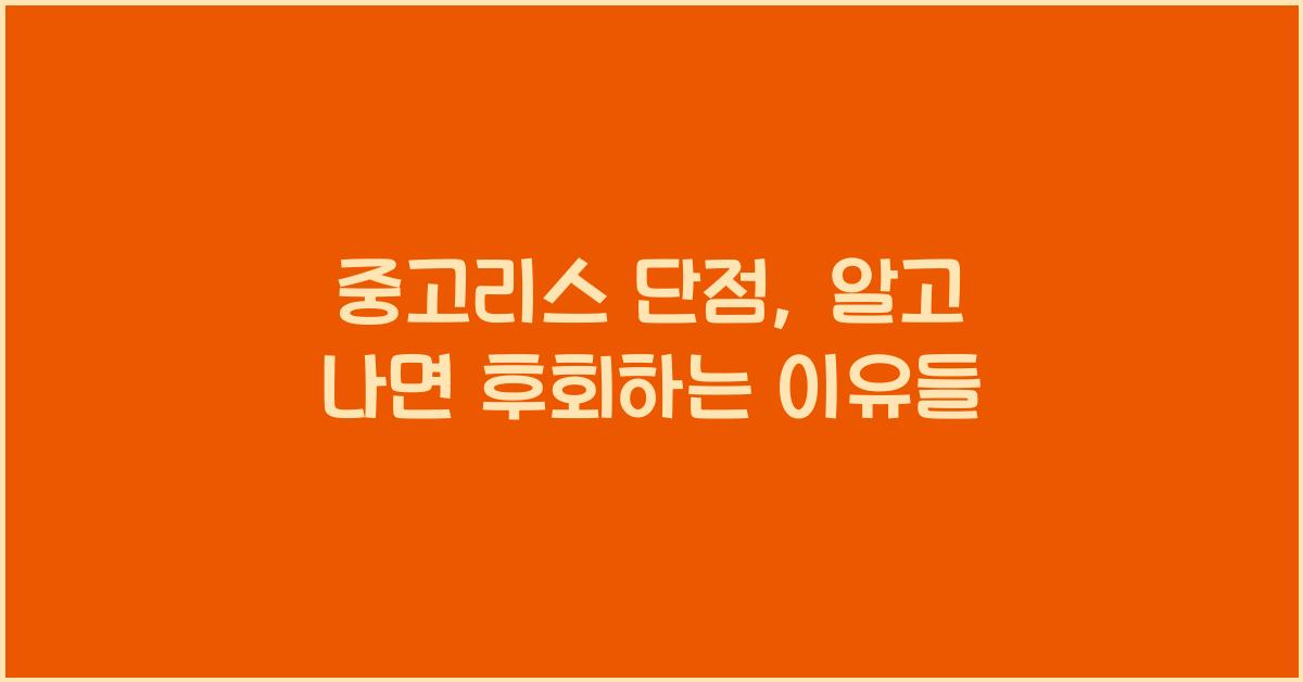 중고리스 단점