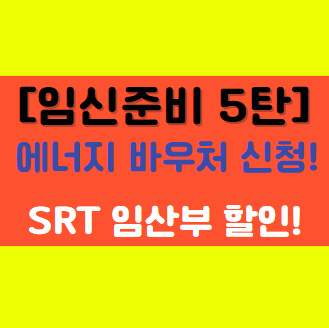  [임신 준비 5탄] 에너지 바우처, SRT 임산부 할인 정보 알아보기!
