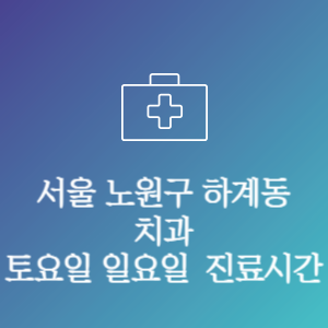 서울 노원구 하계동 치과 주말 토요일 일요일 문여는 병원 진료시간