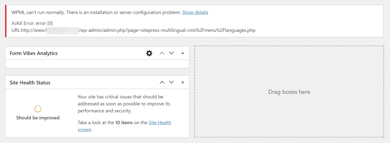 워드프레스 WPML: AJAX Error: error [0] 오류가 발생하는 경우