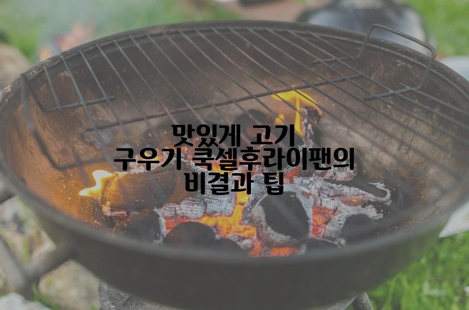 맛있게 고기 구우기 쿡셀후라이팬의 비결과 팁