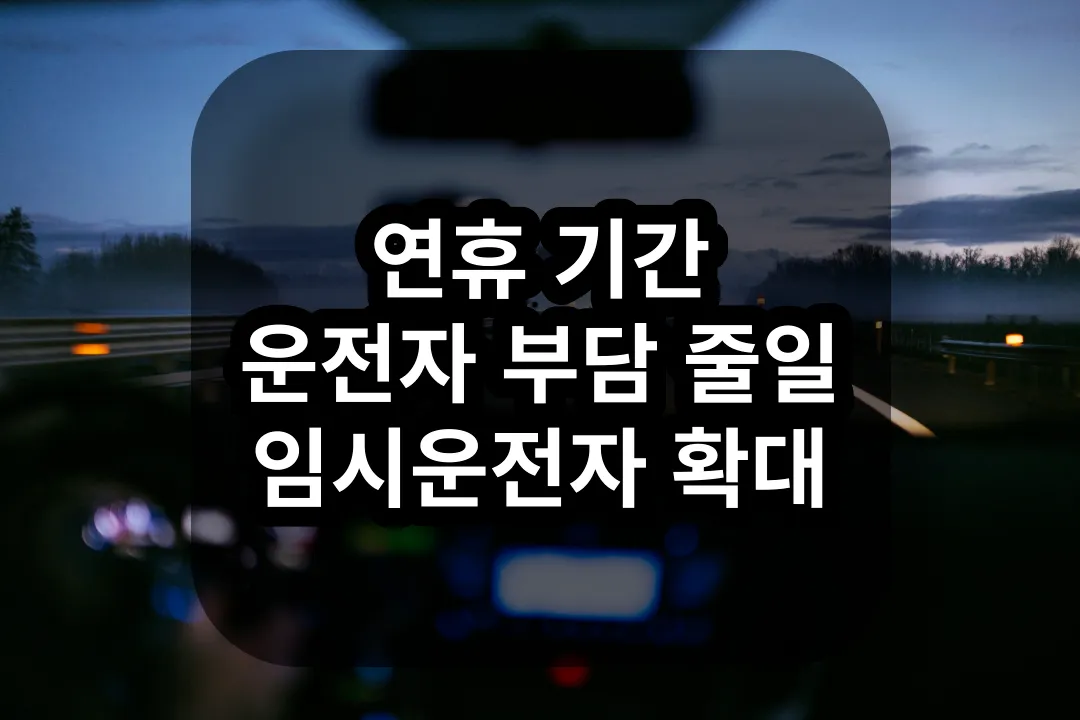 연휴 임시운전자 확대 특약