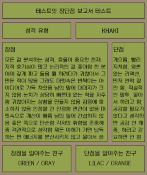 테스트잇 장단점 보고서 테스트 mbti