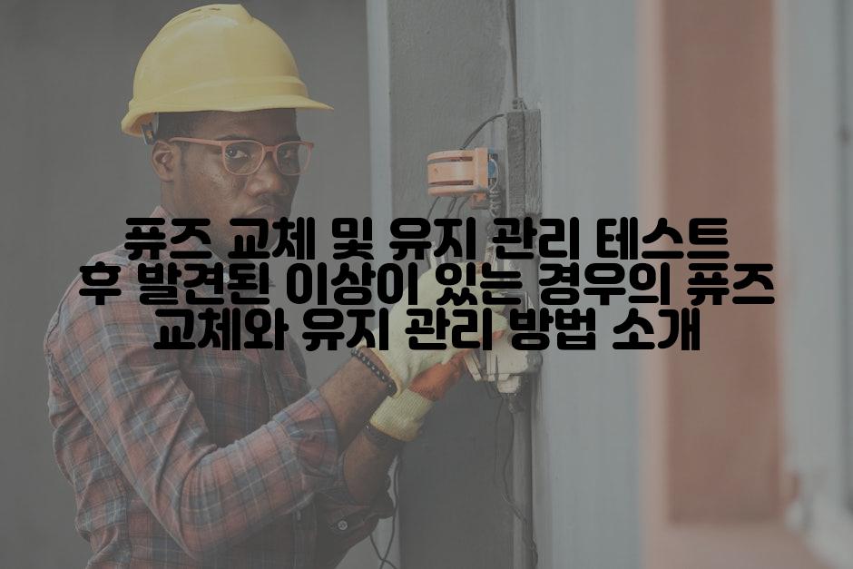 퓨즈 교체 및 유지 관리 테스트 후 발견된 이상이 있는 경우의 퓨즈 교체와 유지 관리 방법 소개