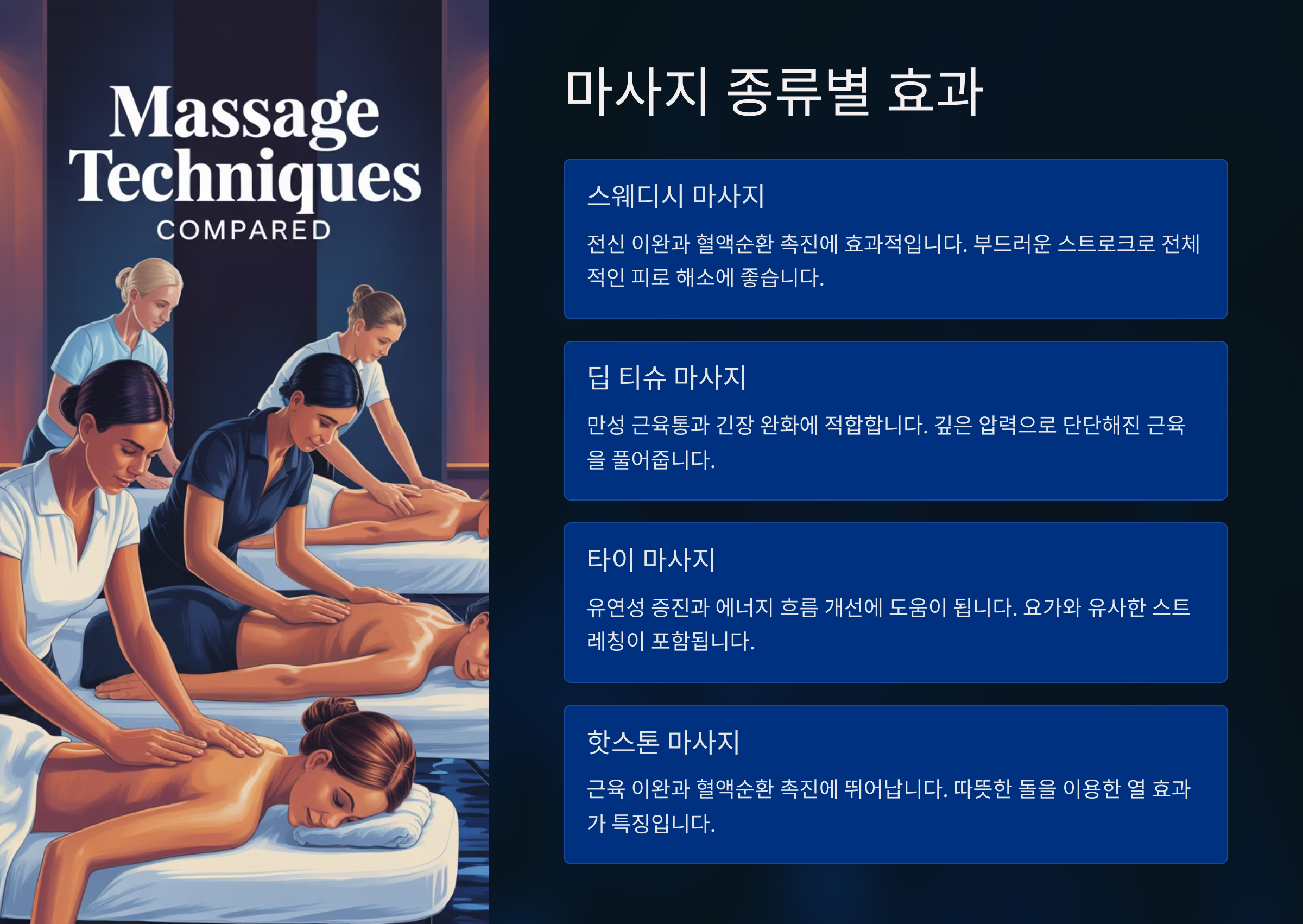 🧴 마사지 종류별 효과