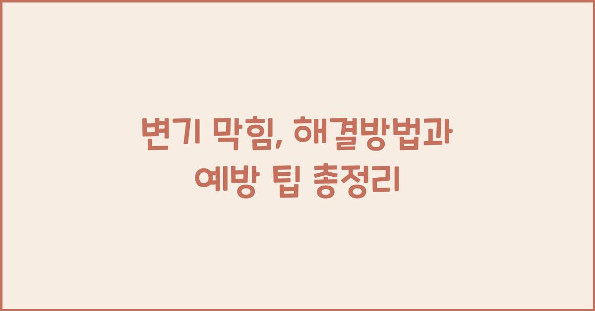 변기 막힘